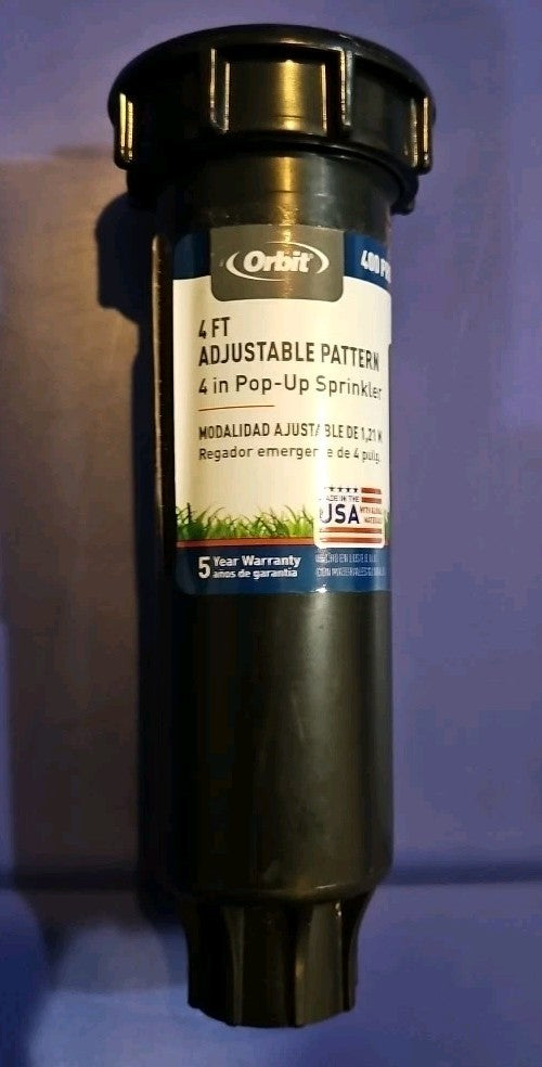 Orbit 54580l 4' radius 4" adjustable spray pattern pop up sprinkler head