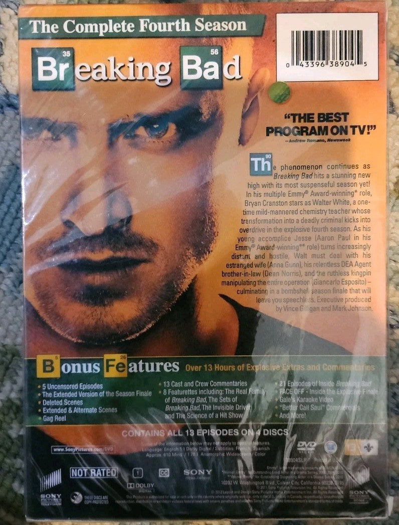 Breaking Bad: the Complete Fourth Season (DVD, 2011) New