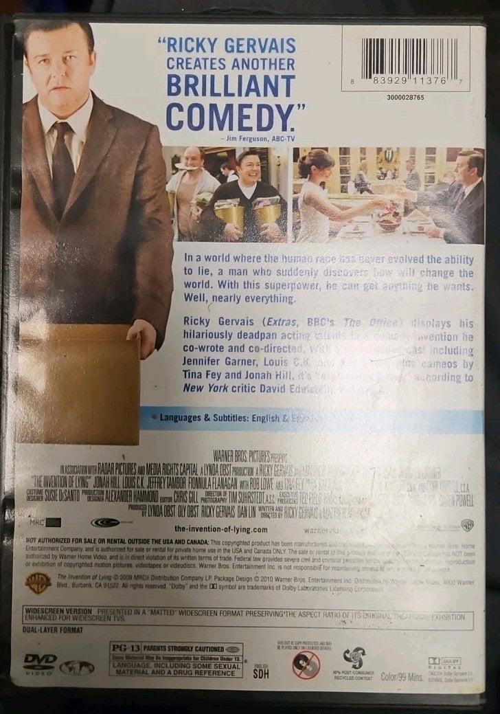 The Invention of Lying (DVD, 2010) Tested