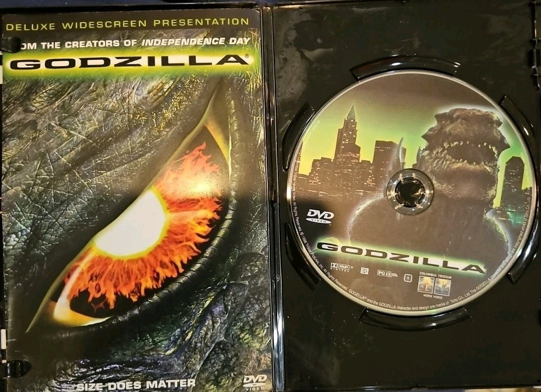 Godzilla (DVD, 1998) Slim Case. Cropped Artwork. Tested