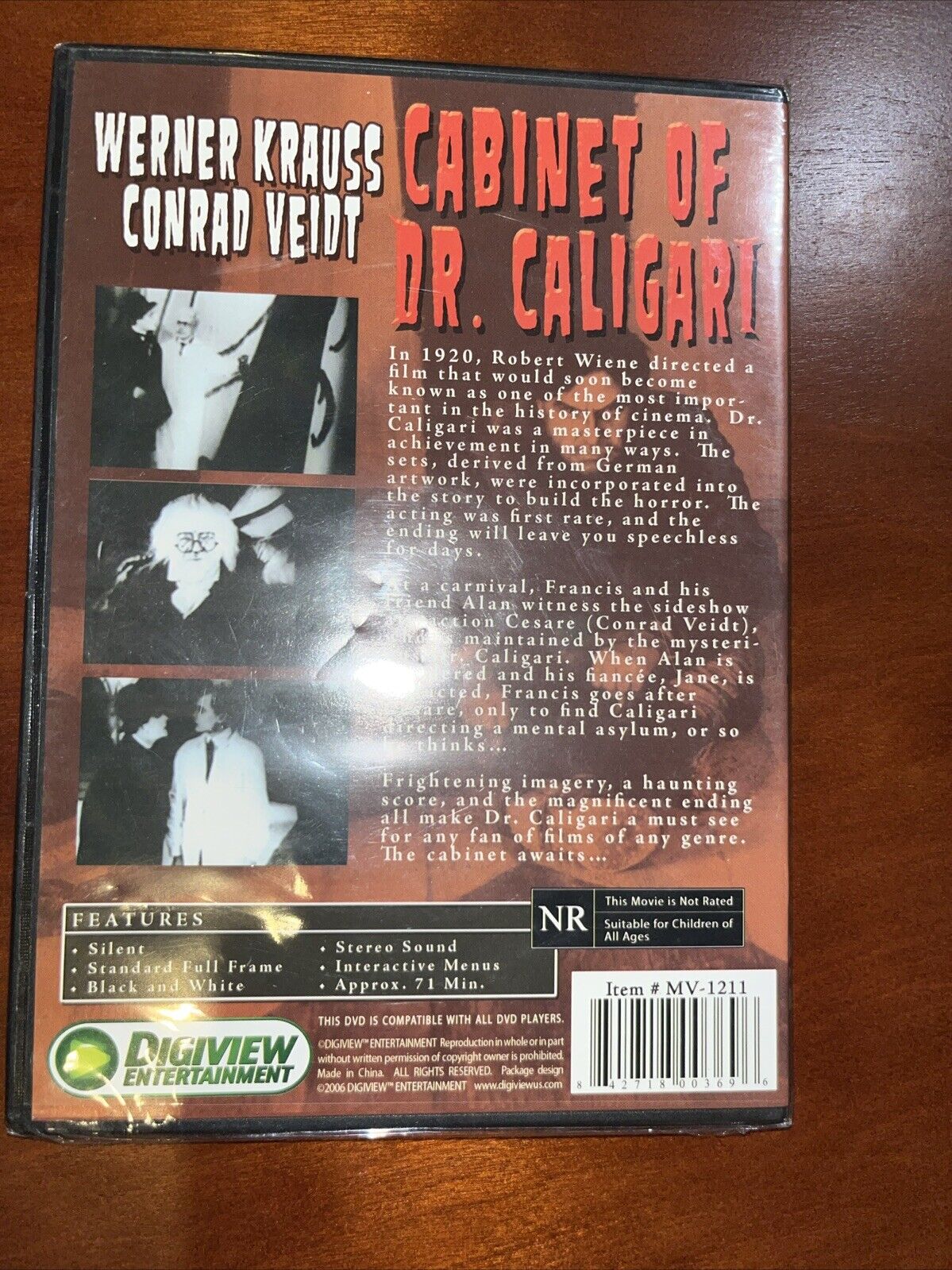 Cabinet of Dr. Caligari 1920 DVD Conrad Veidt Silent Horror Mystery Classic!