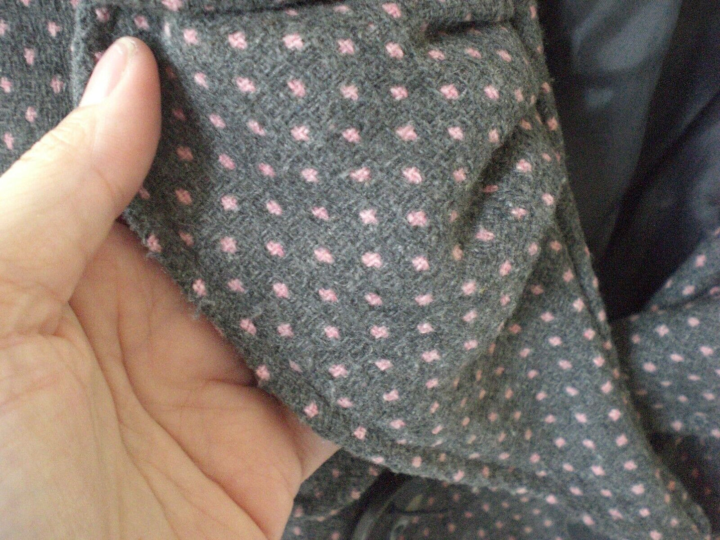 Wet Seal Jacket Coat Gray with Pink Dots LARGE