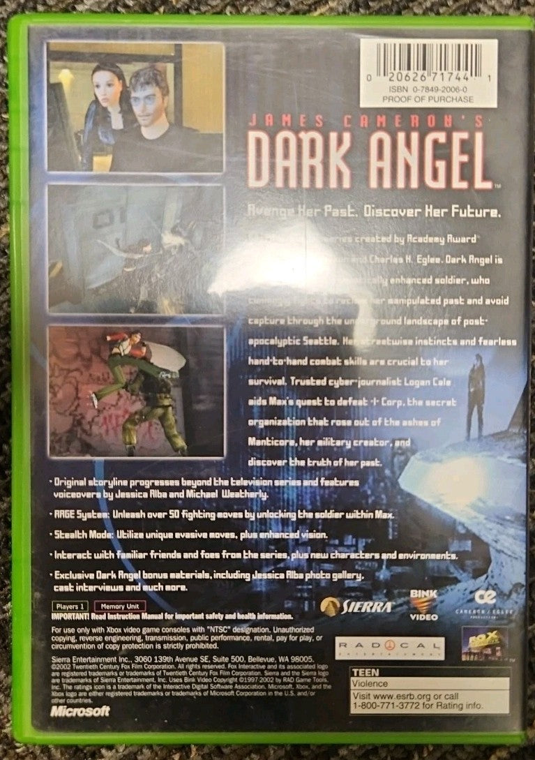 Dark Angel (Xbox) Tested. No Scratches. New Case