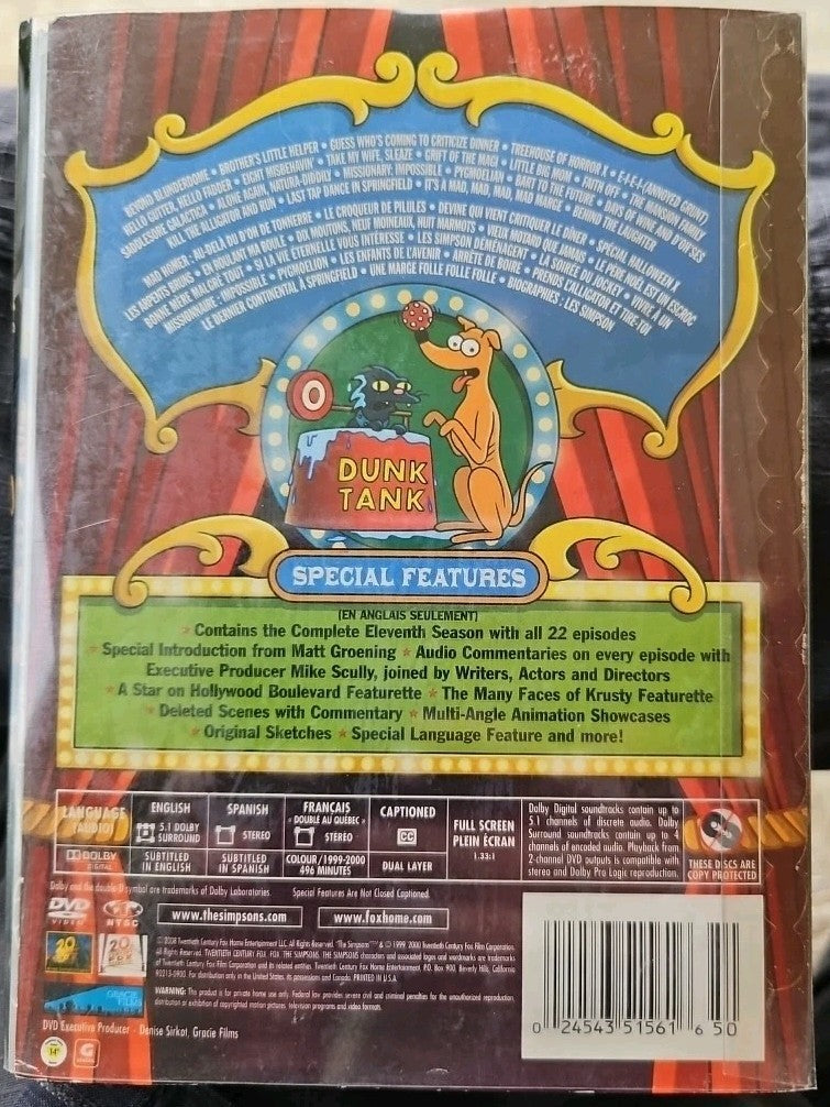 The Simpsons - Season 1 (DVD, 4-Disc) BUT In Season 11 Collector Sleeve. Tested