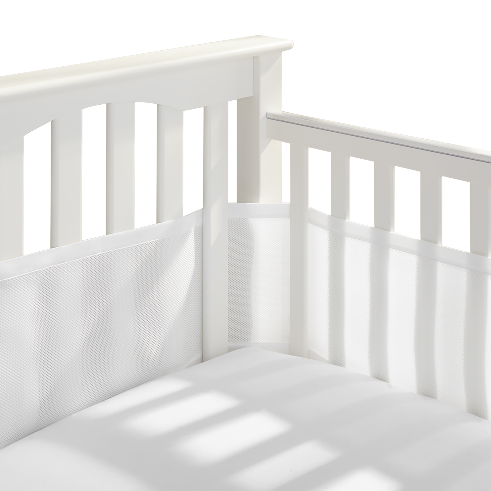 BreathableBaby Portable Mesh Crib Liner, White [Brand New]