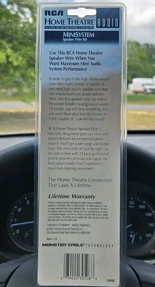 RCA Mini System Speaker Wire Kit T03MS 3 FT  24K Gold Plated Connectors