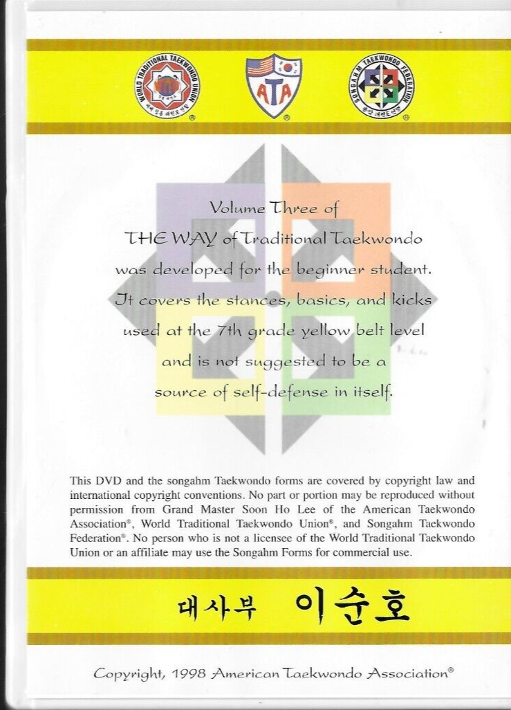 The Way of Traditional Taekwondo Songahm Three DVD