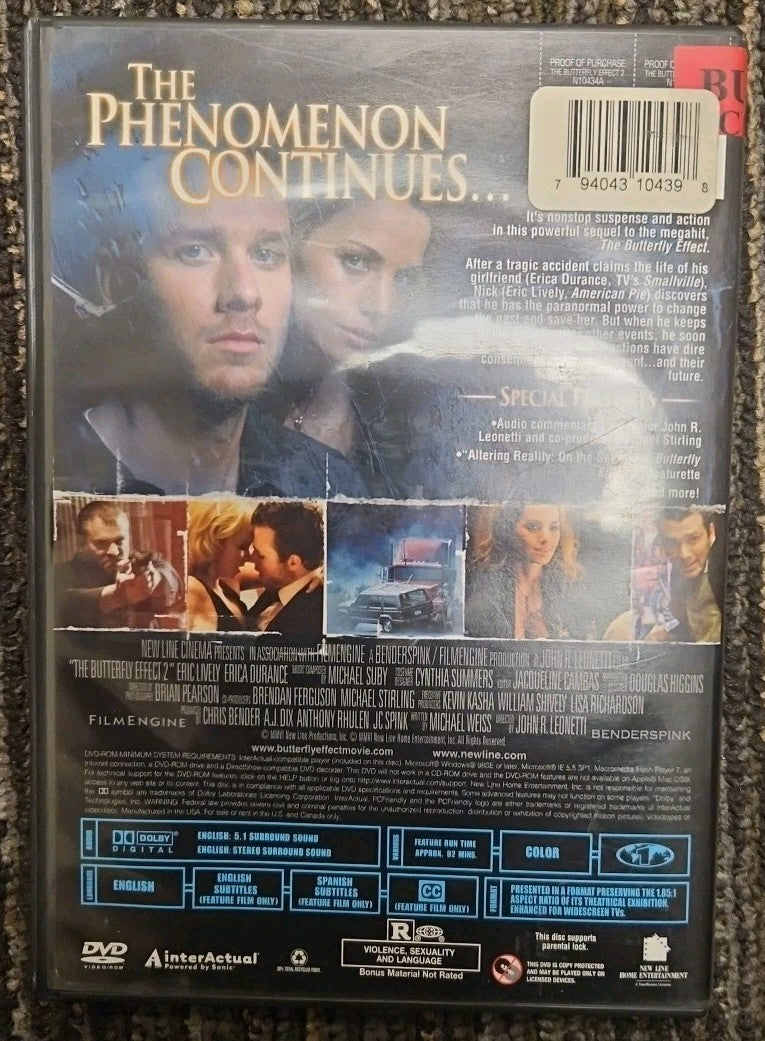 The Butterfly Effect 2 (DVD) Tested . No Scratches. New Case