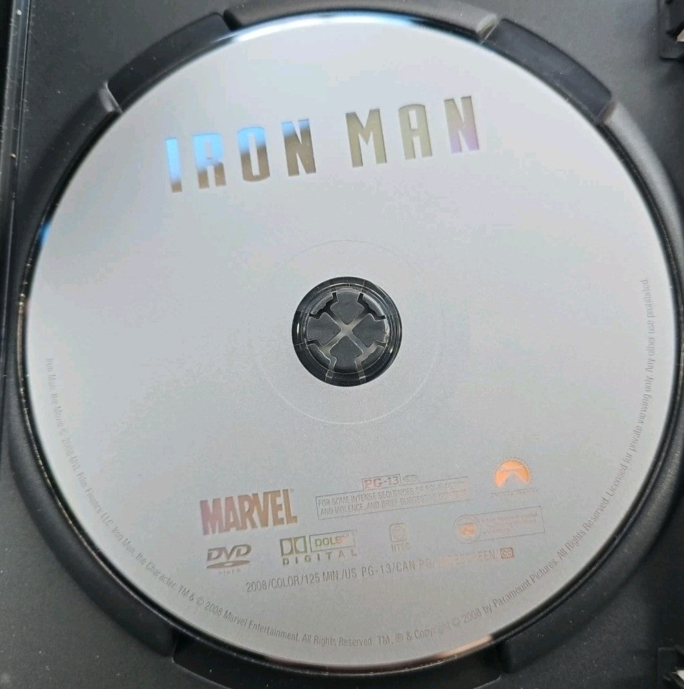 Iron Man (DVD, 2008) Cover Art Wear. Tested. No Scratches. Resealed. New Case