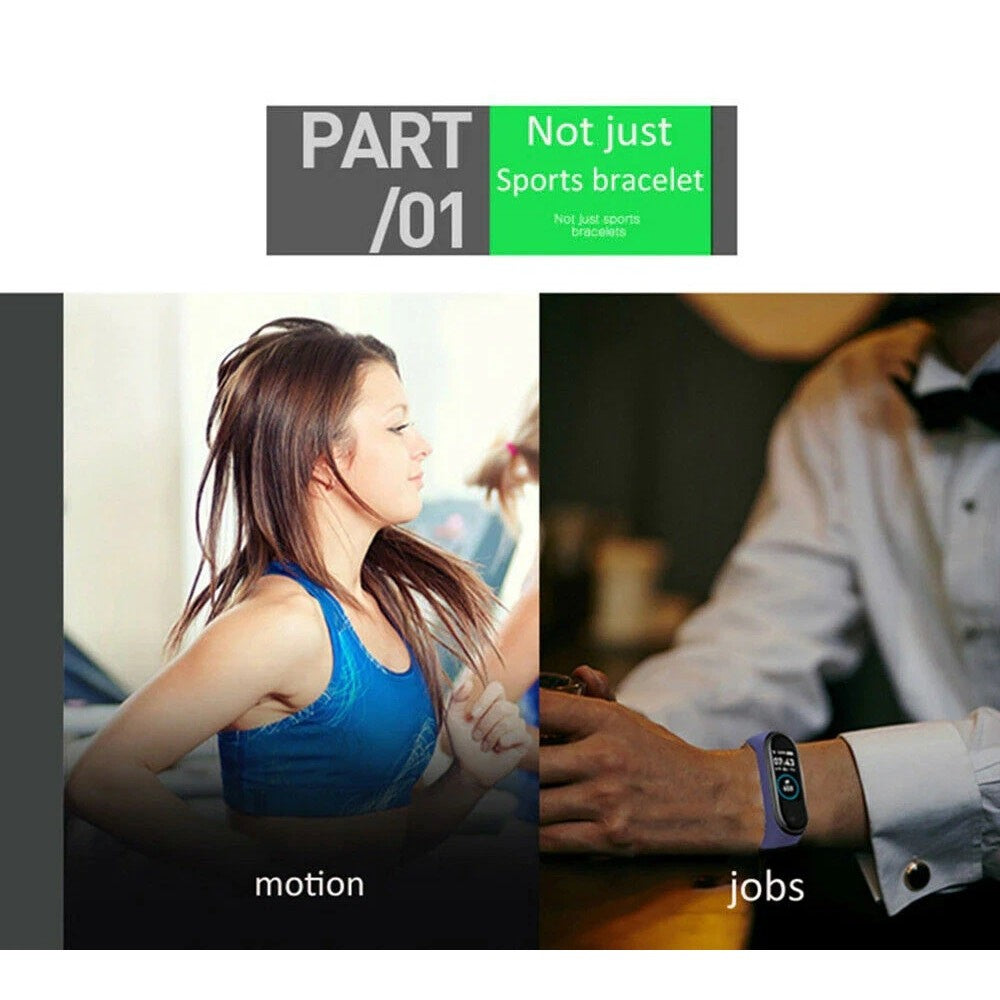 NEW M4 Smart Bracelet Bluetooth Connection Android 4.4+ & IOS above 8.5 Black