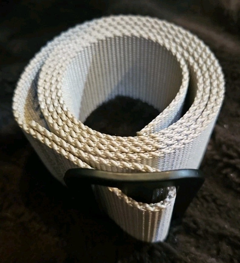 40" Khaki Web Belt With Black Buckle