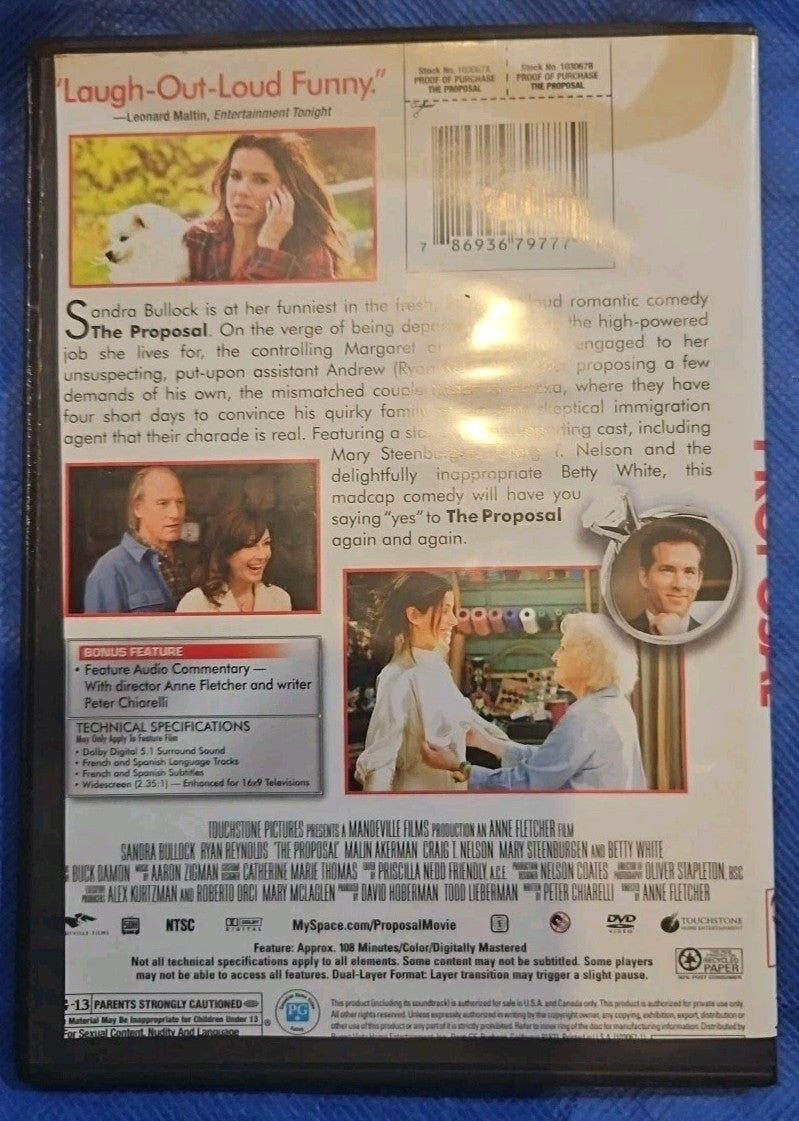 The Proposal (DVD, 2009) Slimcase. Artwork Cropped. Tested