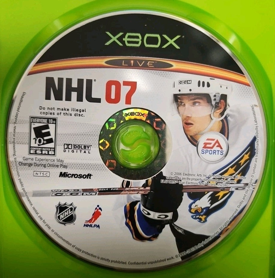 NHL 07 (Xbox) Tested. No Scratches. New Case