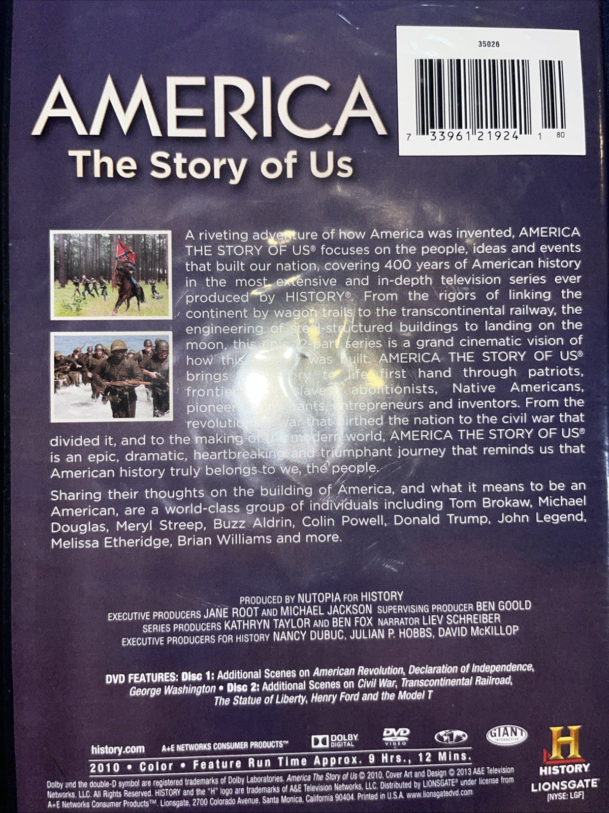 America: the Story of Us (DVD, 2010) Missing Disc 1.  Disc 2 & 3 Only