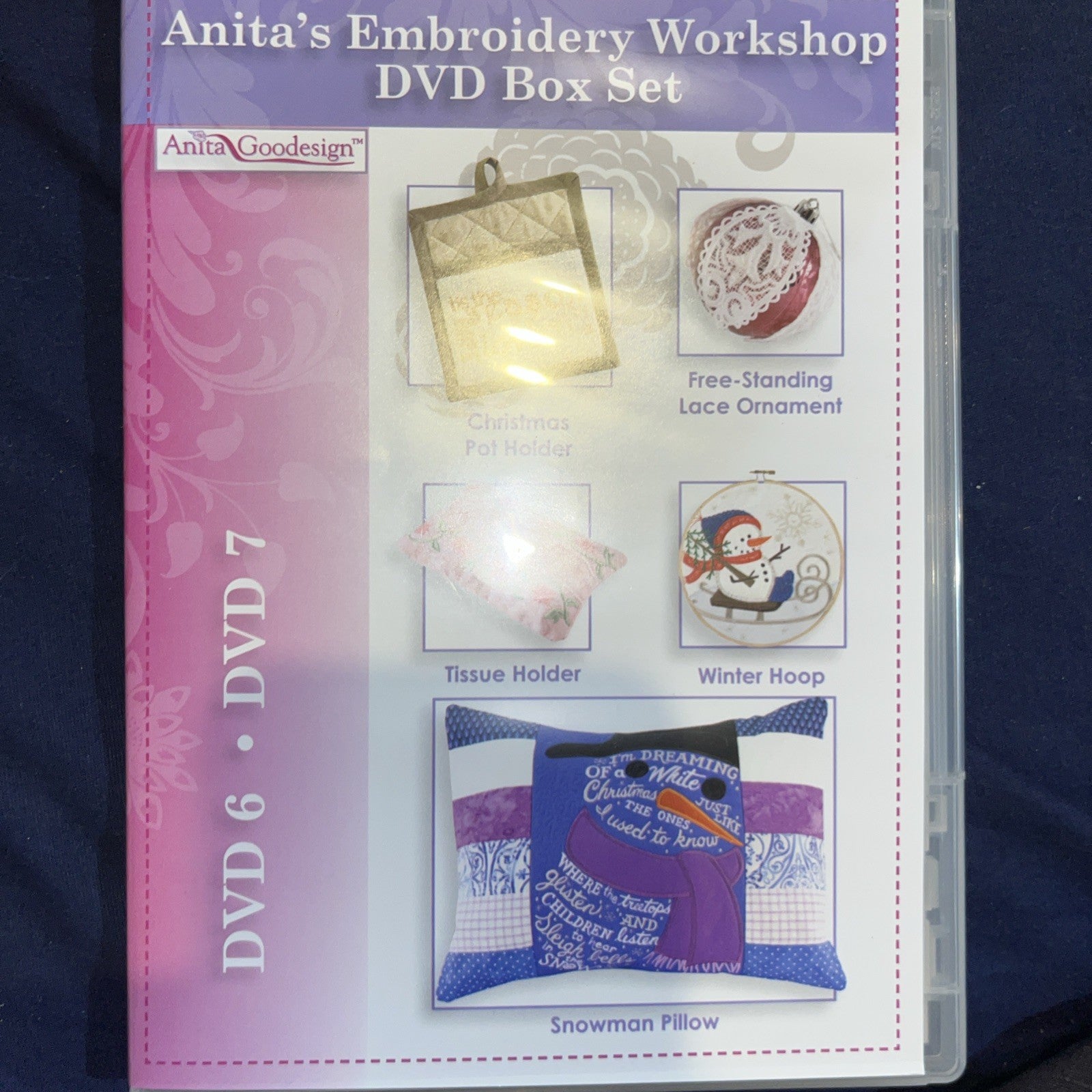 Anita’s Embroidery Workshop 7 DVD Set + 1 CD. Sealed. No Outer Sleeve