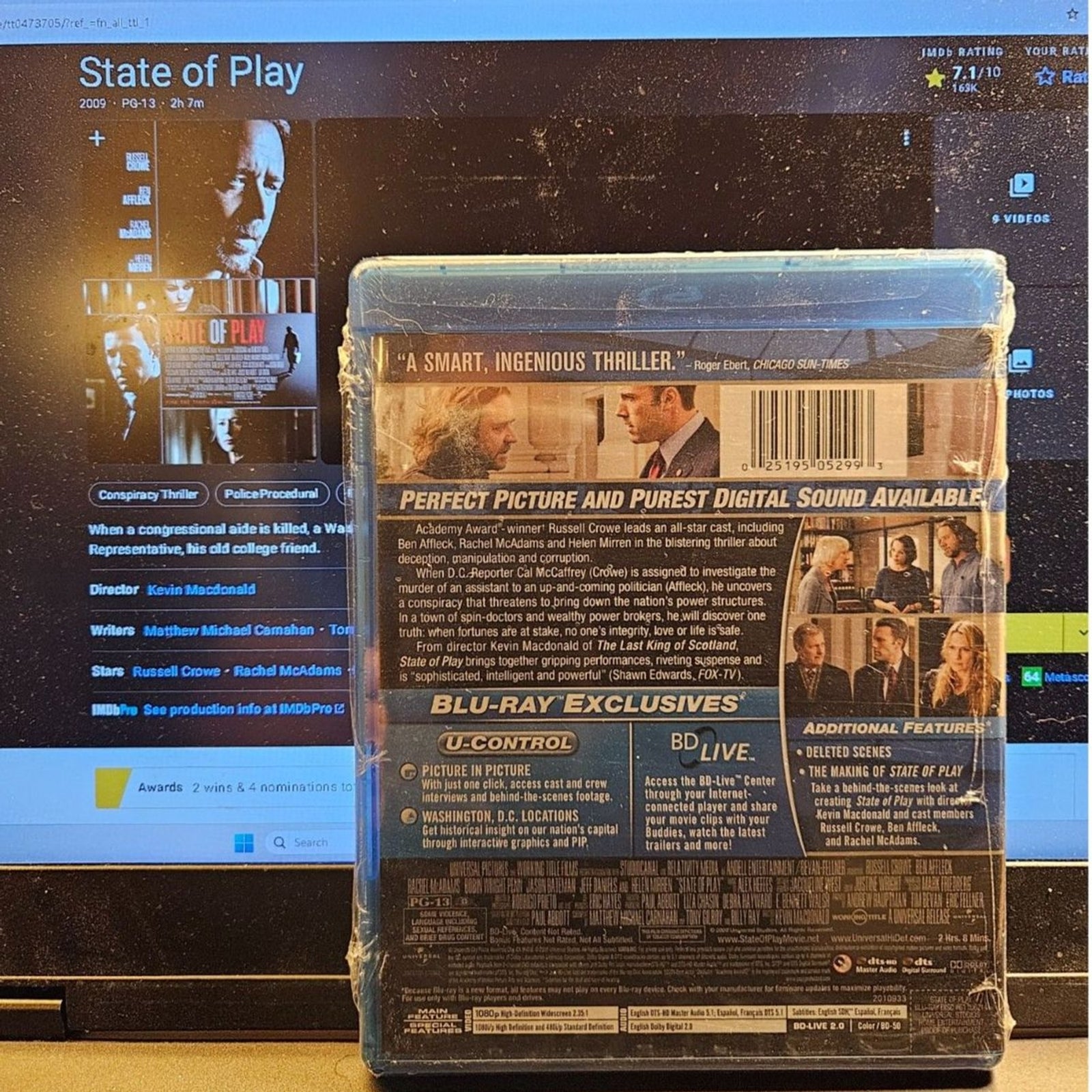 State of Play (Bluray) Factory Sealed