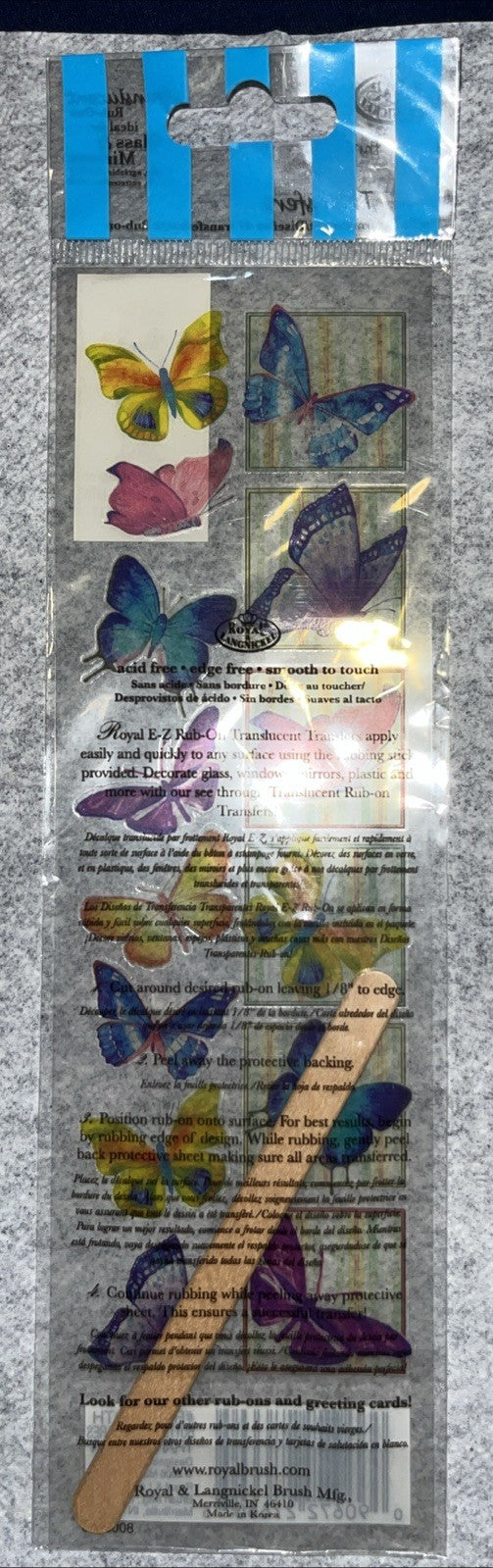 Rub On 14 Translucent Butterflies