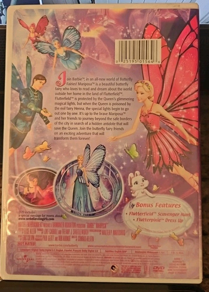 Barbie Mariposa (DVD, 2008)