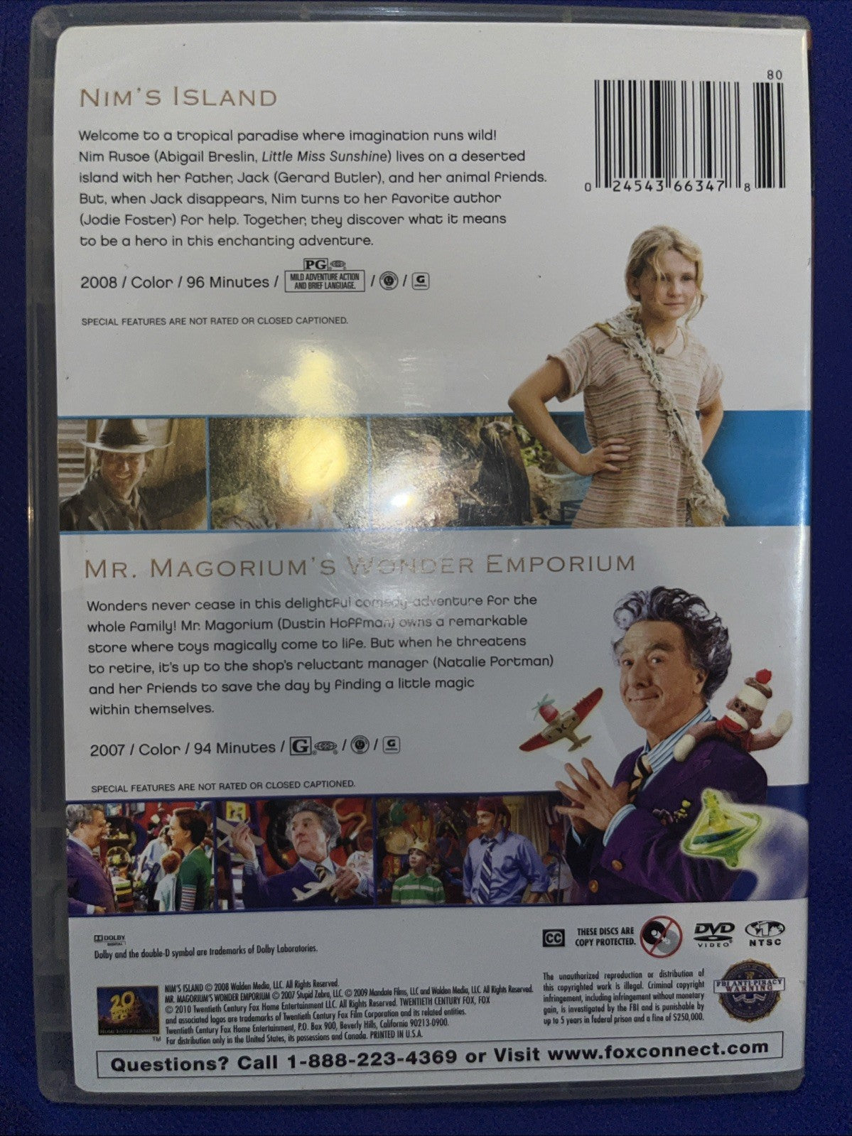 Nims Island/Mr. Magoriums Wonder Emporium: Double Feature (DVD, 2010, 2-Disc...