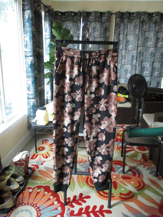 LuLaRoe Like New Jax Small Black and Brown Floral Joggers Sweatpants