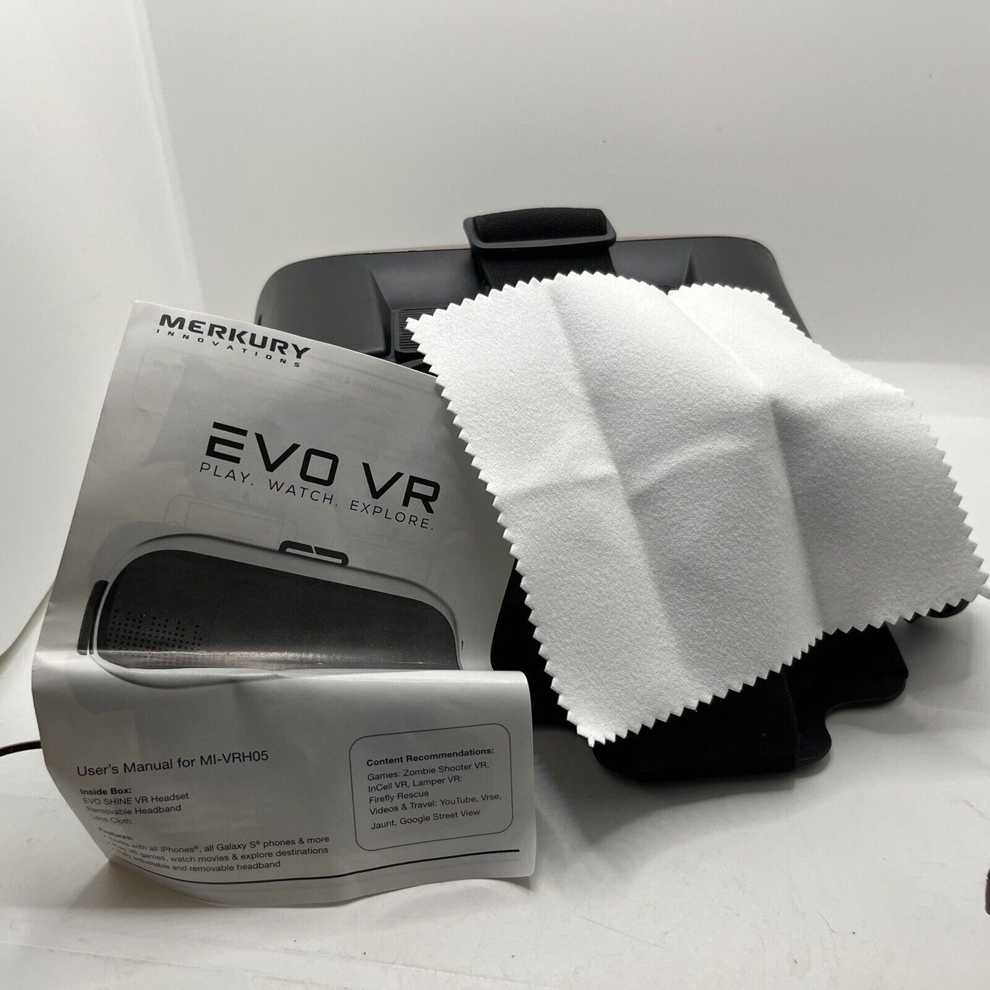 EVO VR - Virtual Reality Headset for All Smartphones - IOS & Android - Black