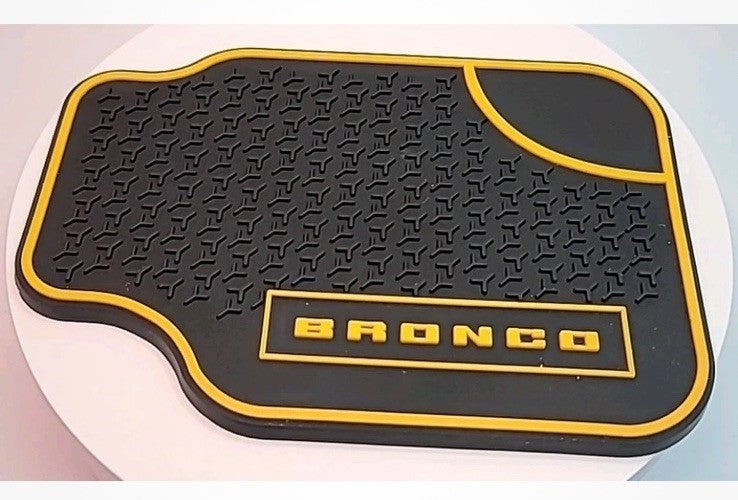 4 Pack Ford Bronco Rubber Floor Car Mat Drink Coasters Official Licensed New