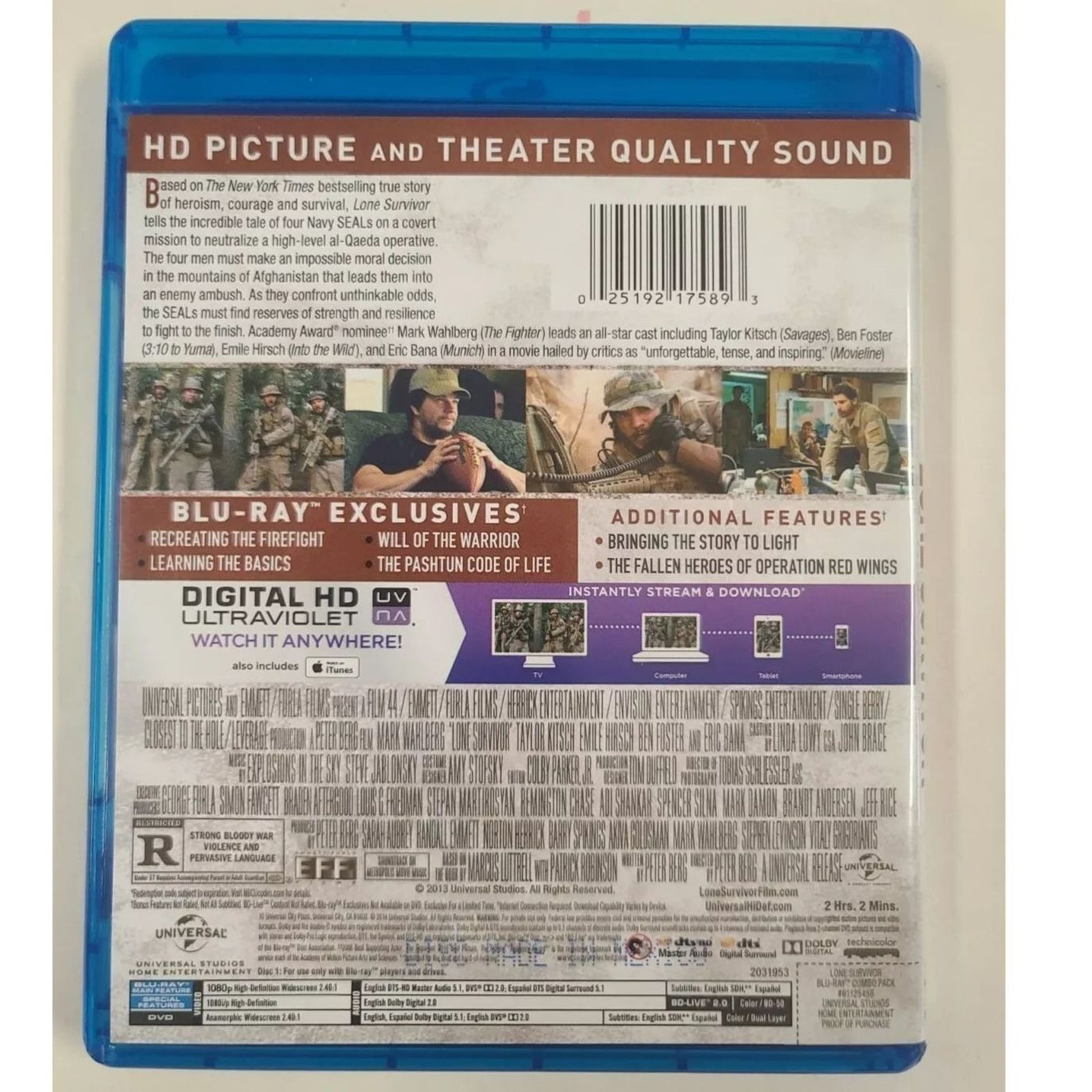Lone Survivor (Bluray + DVD) Factory sealed.