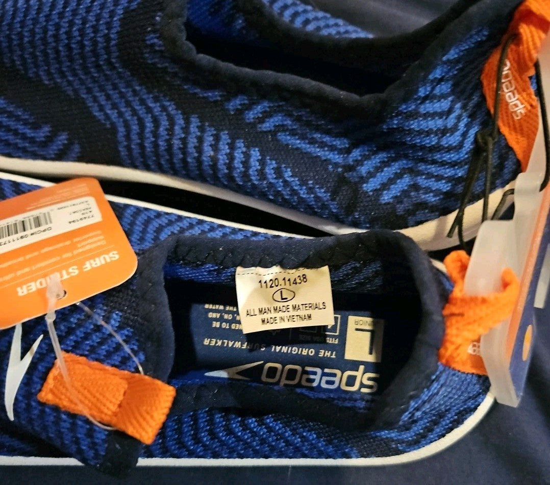 SPEEDO SURF STRIDER ULTRAILIGHT WATER SHOES JUNIOR BOYS SIZE L 4-5 BLUE SWIM