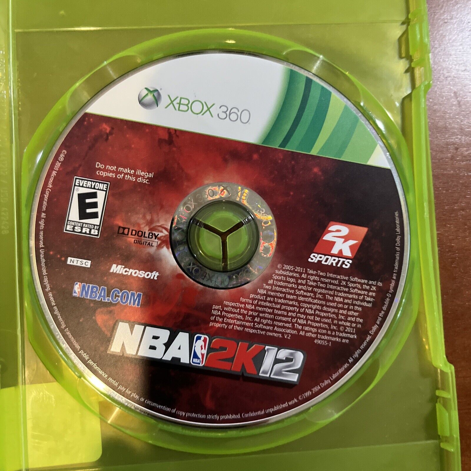 Nba 2K12 -  Xbox 360 - artwork has Wear. Cases new. No scratches. Tested.