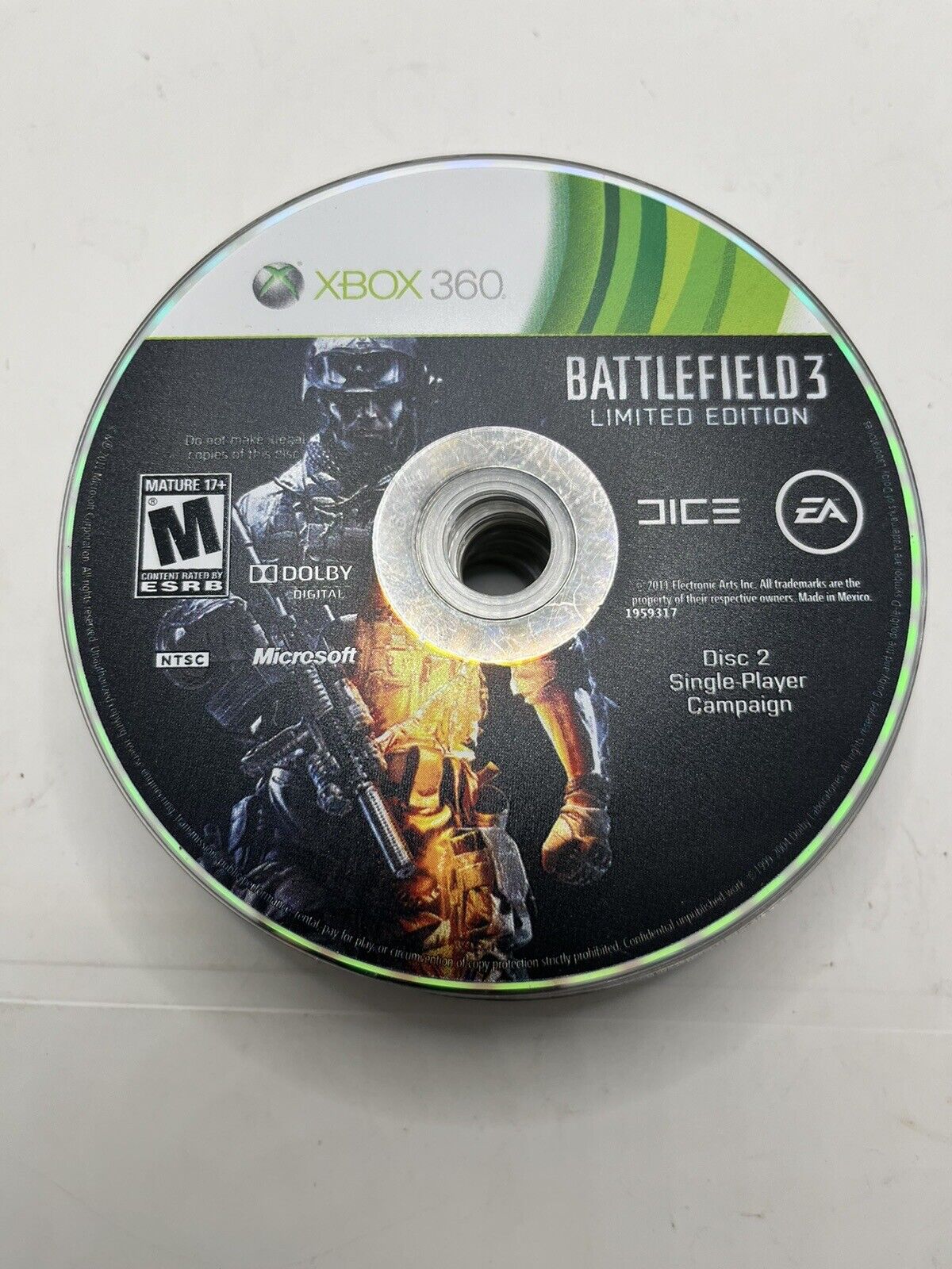 Battlefield 3 -- Limited Edition (Microsoft Xbox 360, 2011) Disc 2 Only