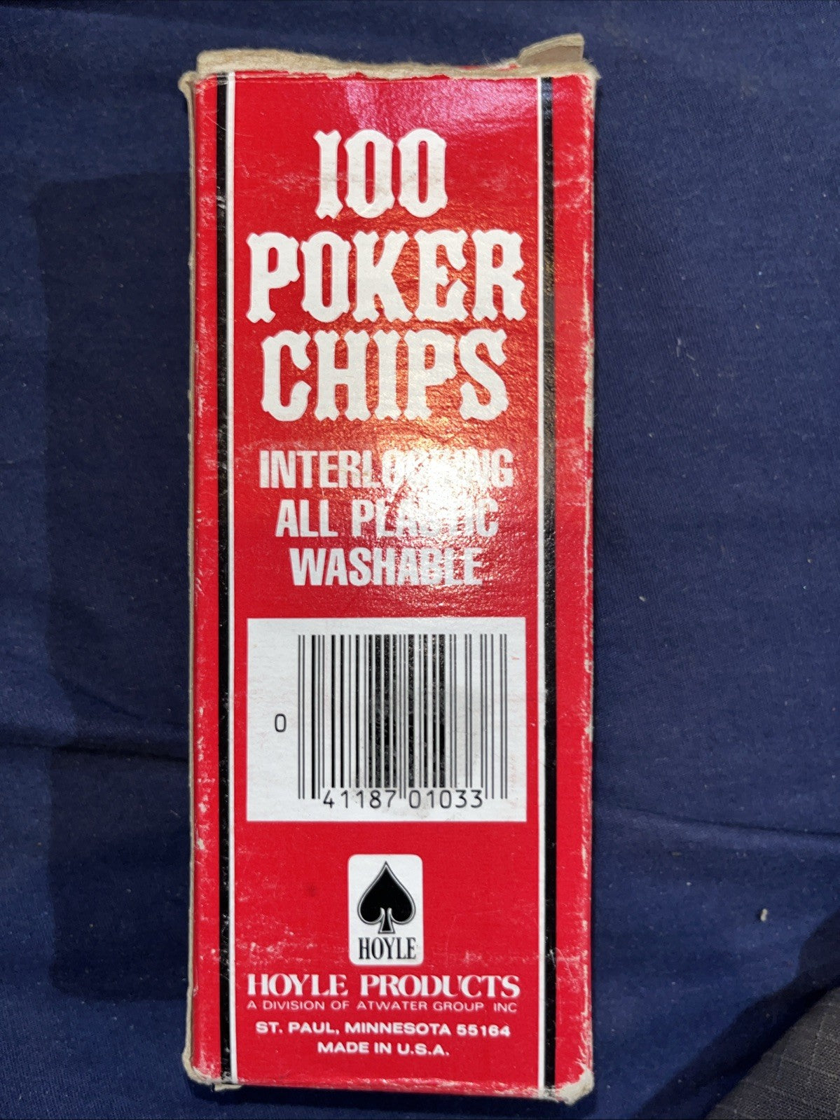 95 Poker Chips with Plastic Tray - Vintage 1992 Set New Old Stock NOS