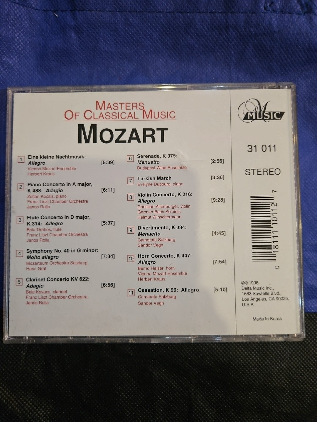 Nachtmusik/Con Pno/Con Fl by W.A. Mozart (CD, 1998)