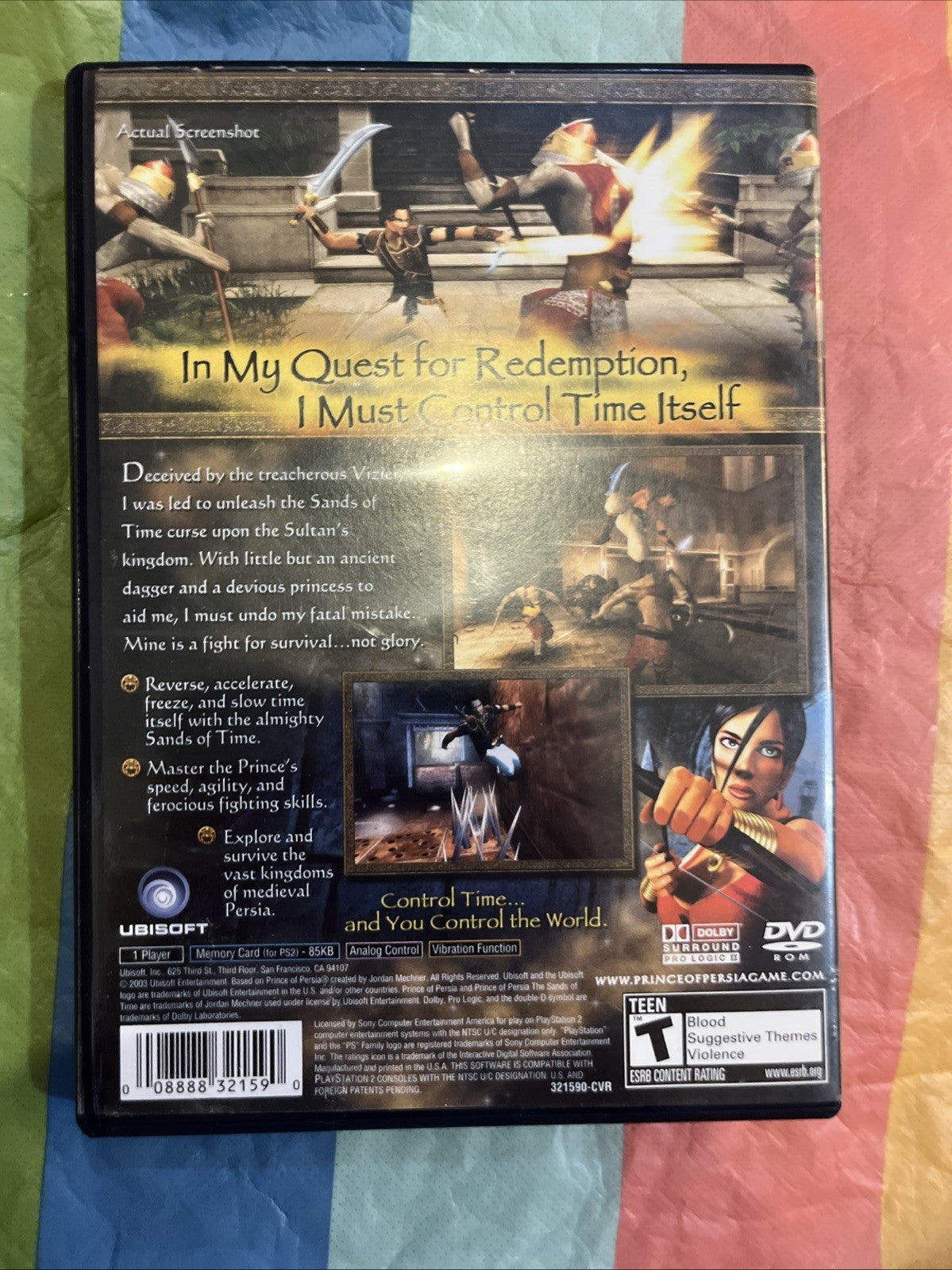 Prince of Persia: The Sands of Time (PS2) CIB. Manual + Reg Card. Original Disc
