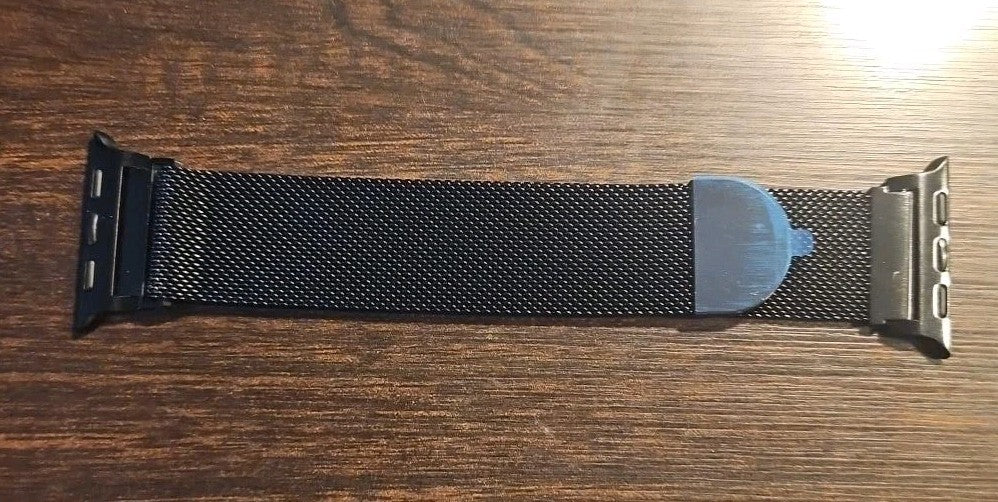 Band Fits Apple Watch 38 40 41 42mm Series 1-11 SE Black Stainless Steel Mesh