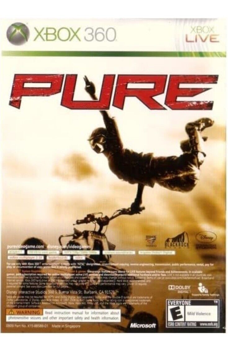 Lego Batman/Pure Xbox 360 Dual Disc's Complete In Box