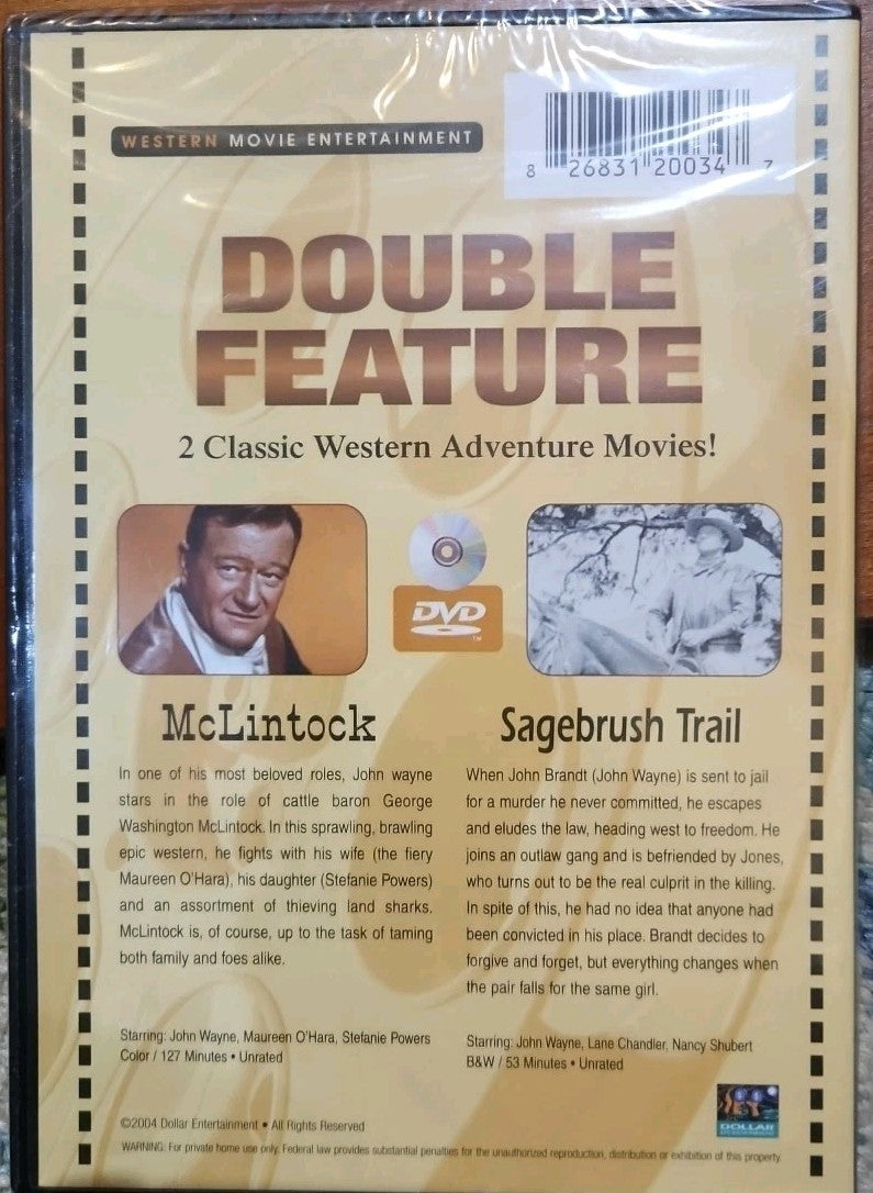 McLintock/Sagebrush Trail (DVD, 2005) New Sealed