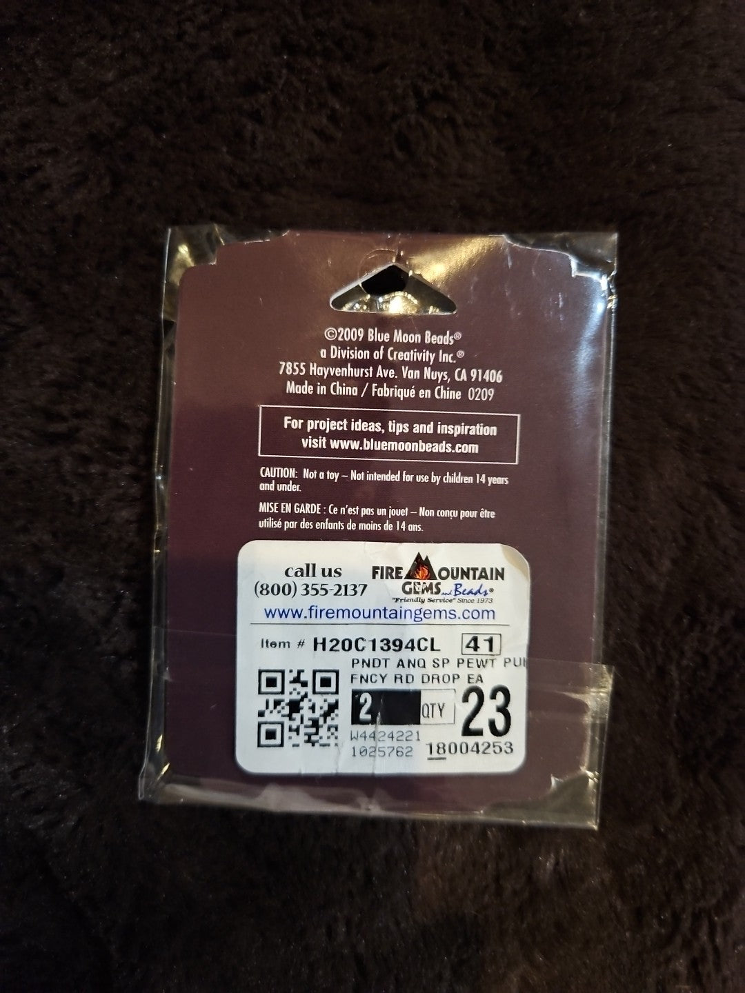 Blue Moon Beads 3" 3 Tier Pendant