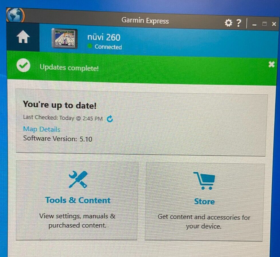 Garmin nuvi 260 32GB SD Bundle with 2022 Maps, Charger / Data Cable, Manual