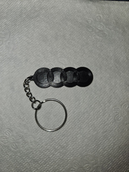 Audi Inspired 2" Keychain 3D Printed + Stainless Chain / Keyring