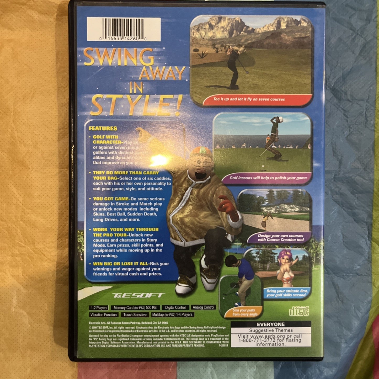 Swing Away Golf (PS2) Tested. Manual + Reg Card + Catalog. Original Case