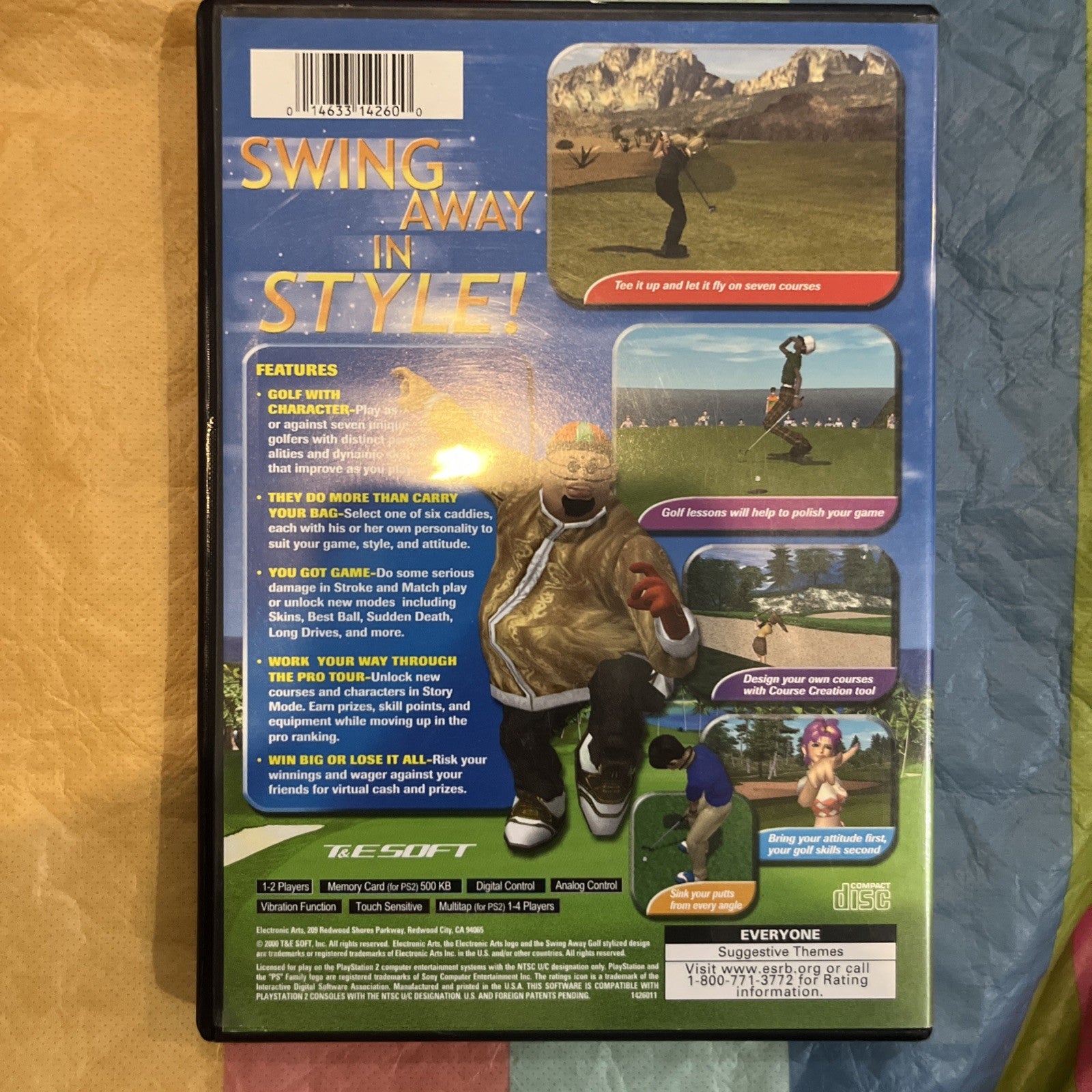 Swing Away Golf (PS2) Tested. Manual + Reg Card + Catalog. Original Case
