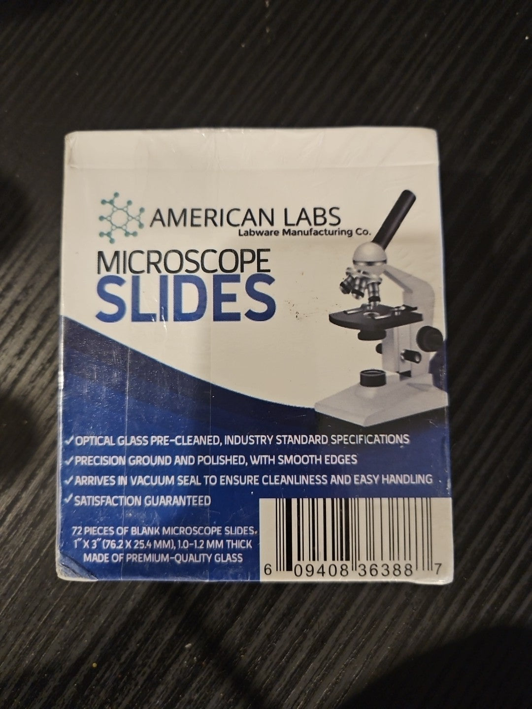 American Lab 2 box of 72 Blank Glass Microscope Slides