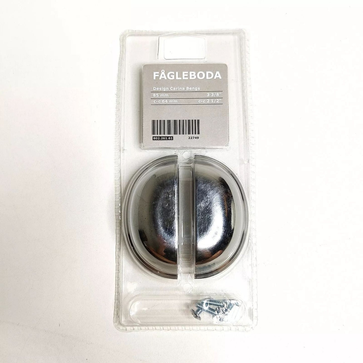 2 IKEA Fagleboda Drawer Pull Handle polished Silver 802.261.61 Factory Sealed
