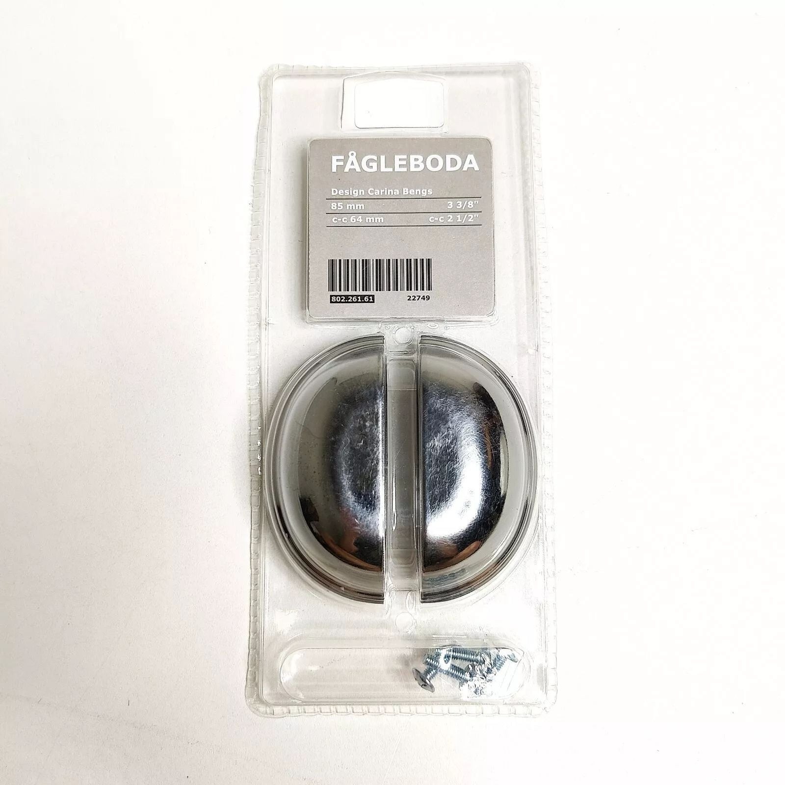 2 IKEA Fagleboda Drawer Pull Handle polished Silver 802.261.61 Factory Sealed