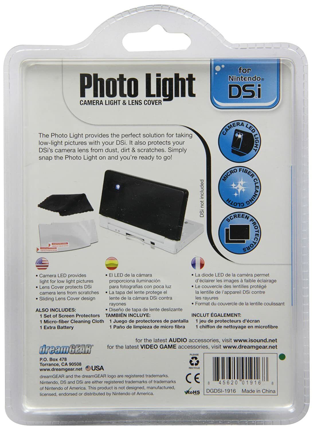Dream Gear Photo Light for Nintendo DSi Light and Lens Cover
