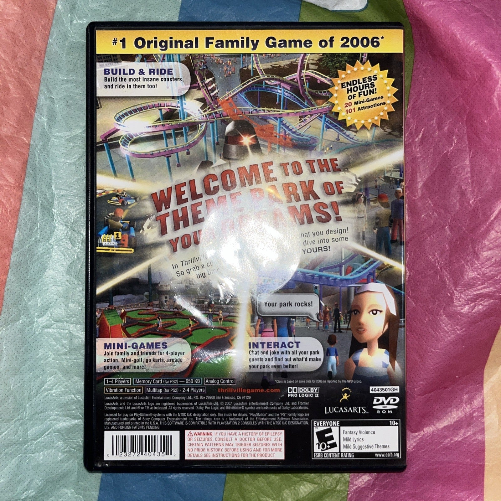 Thrillville (PS2) Tested. Manual. Original Case.