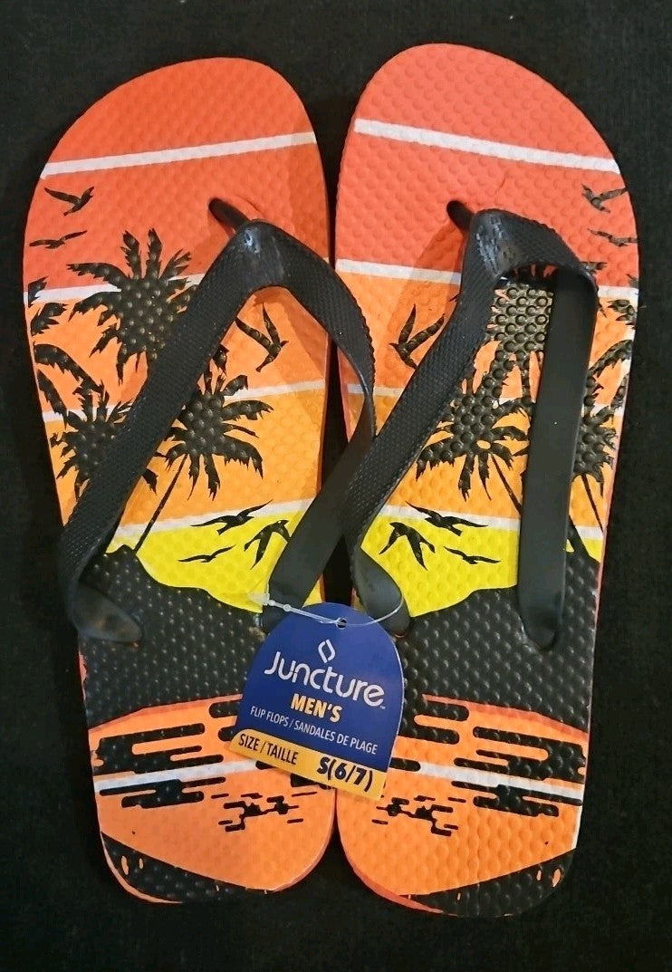 Juncture Men's Size Small 6/7 Tropical Design Flip Flops