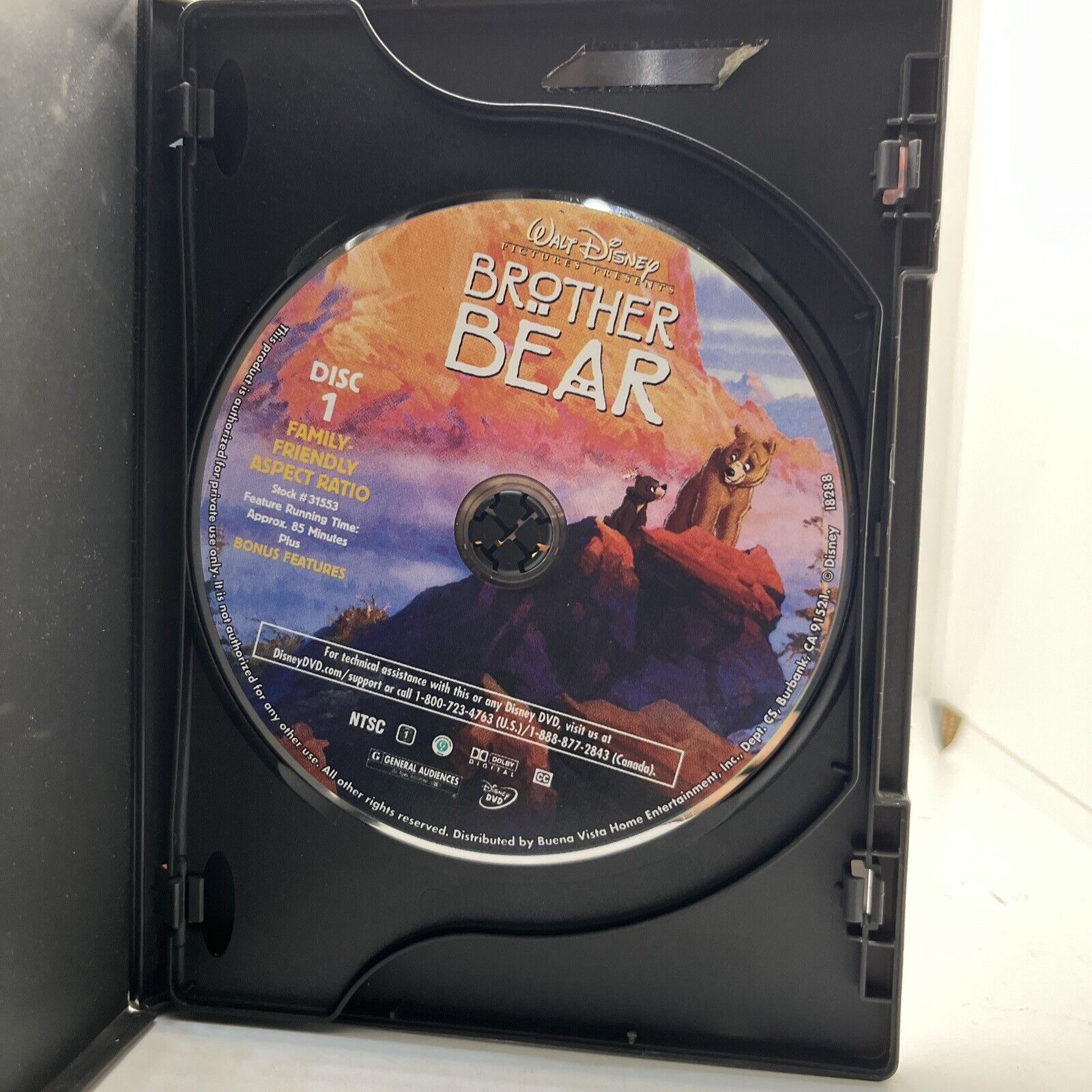 Brother Bear (DVD, 2003) Disc 1 + Case + Cover Art