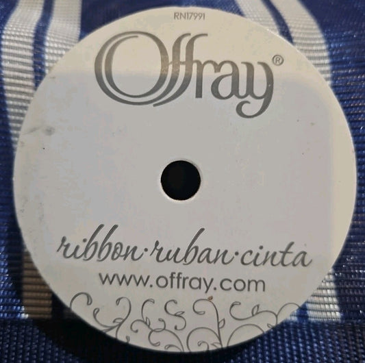 Offray Craft Ribbon - 5/8 in x 12 ft - Metallic Silver