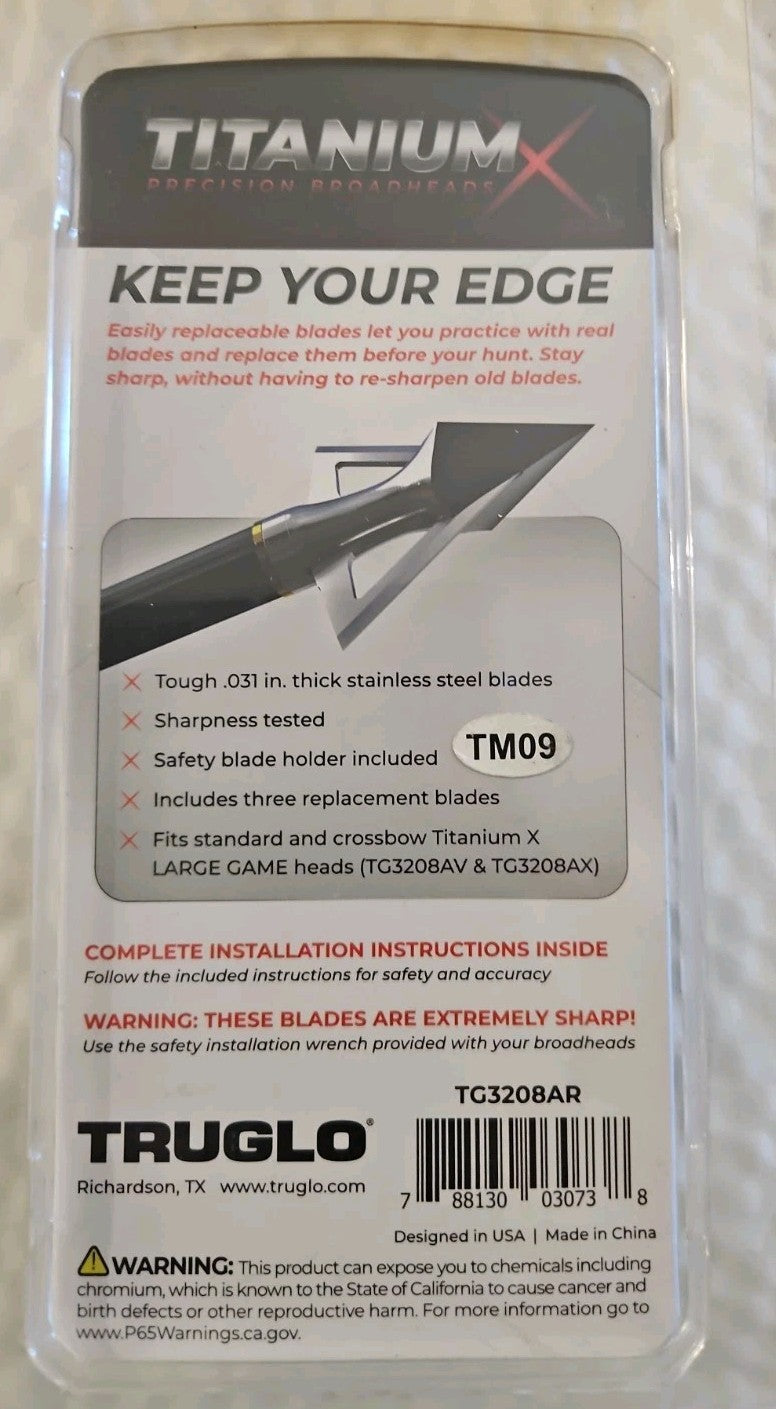 TRUGLO Stainless Steel .031" Replacement Blade Set (3 pack) for Titanium X Large